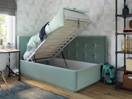 Кровать Nuvola Sabina угловая Velutto 14 (с подъемным механизмом) 120х190