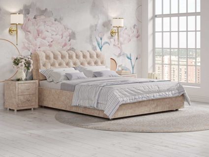 Кровать Сонум Olivia Экокожа Коричневый (с основанием) 180х200