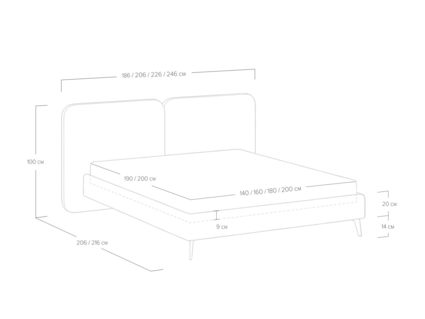 Кровать Сонум Brooklyn Микровелюр Бежевый