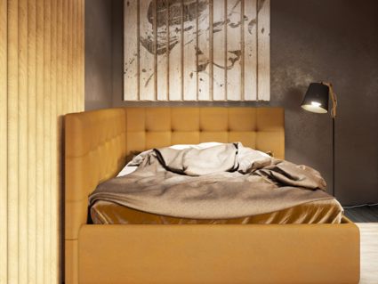 Кровать Nuvola Sabina угловая Velutto 14 (с подъемным механизмом) 120х190